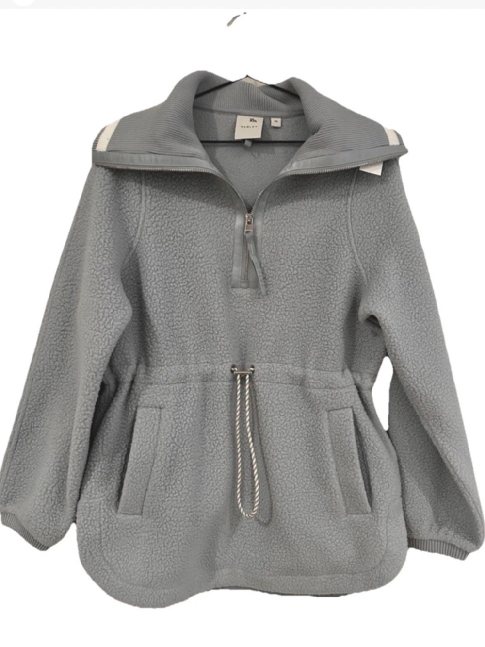 Varley Ashby Cinch-Waist Sherpa Fleece Pullover - Cloud Blue - Size XS